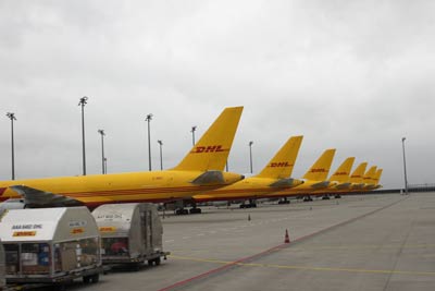März 2016 | Parade der DHL-Flieger in Leipzig (EDDP)