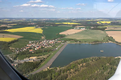 April 2020 | Talsperre Schöbach mit der Ortschaft Altmörbitz