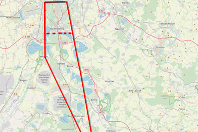 Rundflug Neuseenland. An der gestrichelten Linie kann abgekürzt werden. | &copy; <a href="https://www.openstreetmap.org/copyright" alt="Zum Urheberrecht und Lizenz von OpenStreetMap" rel="noopener noreferrer" target="_blank" >OpenStreetMap-Mitwirkende</a>