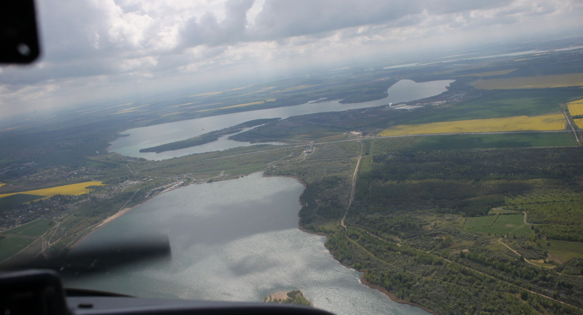 Wolken &uuml;ber dem Leipziger Neuseenland, einem ehemaligem Kohleabbaugebiet